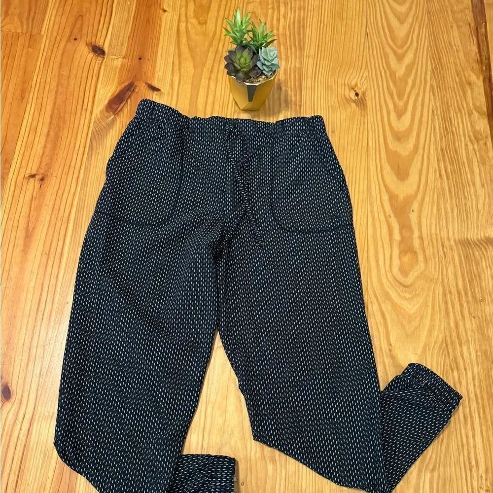 Albion Fit Jetsetter Jogger Pants Womens Size S Black/White Zipper Ankle Stretch
